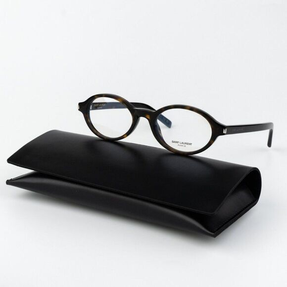 NEW Saint Laurent SL751 JEANNE OPT 002 Havana Oval Women Eyeglasses - Picture 1 of 12